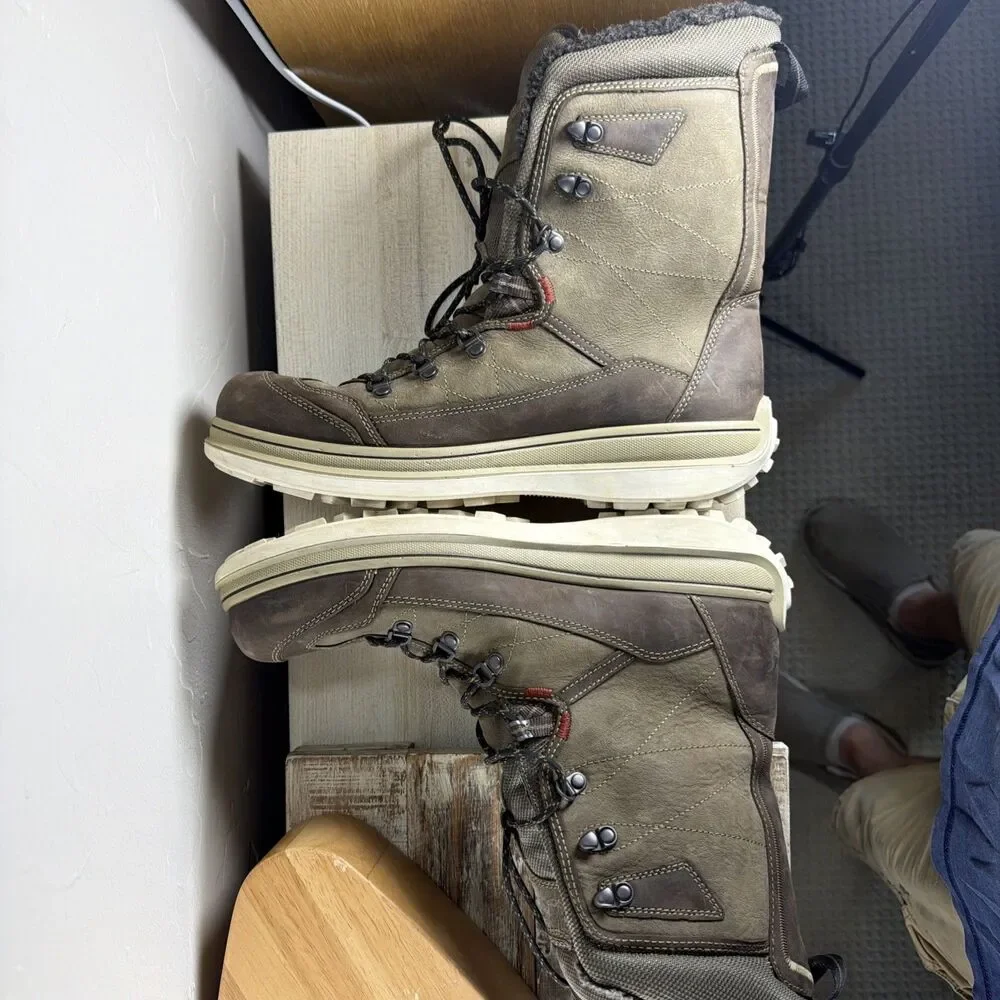 ECCO Roxton Gore-Tex Men's 42 Brown Leather Suede Winter Snow Boots Waterproof
